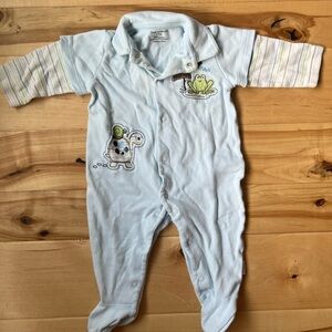 First moments baby boy blue one piece froggy size 3-6 months